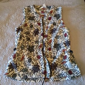 North Face Leaf Pattern Fleece Vest
